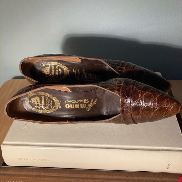 Vintage Amano Weinman's 1950/60s Handmade Crocodile Pumps Exquisite ~ Sz 8N - Picture 6 of 7